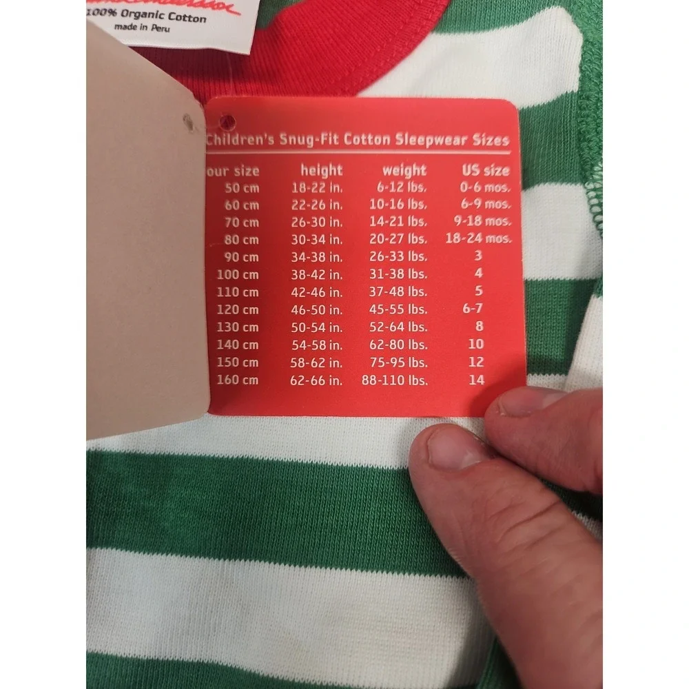 New Hannah Andersson Christmas Striped Pajama 2 Piece 18-24 Month 80cm NWT